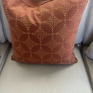 Goose Down Brown and Gold Decorative Pillow